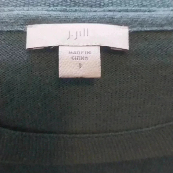 J. JILL Aqua Cotton Blend Stretch Knit Tunic Pullover Sweater Size S - Picture 6 of 8